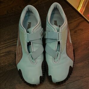 Puma Sky Blue and Chocolate Sneakers
